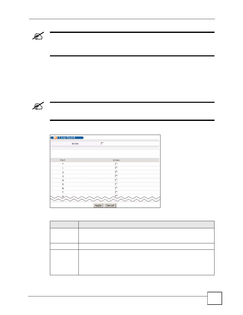 2 loop guard setup, Figure 117 advanced application > loop guard, Table 80 advanced application > loop guard | ZyXEL Communications GS-4024 User Manual | Page 221 / 462
