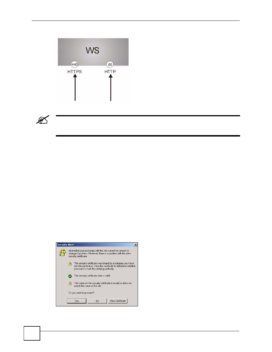 8 https example, 1 internet explorer warning messages, Figure 181 https implementation | ZyXEL Communications GS-4024 User Manual | Page 298 / 462