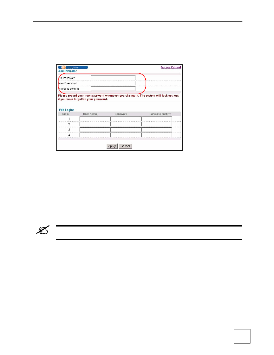 1 change your password, 4 saving your configuration, 5 switch lockout | Figure 21 change administrator login password | ZyXEL Communications GS-4024 User Manual | Page 61 / 462