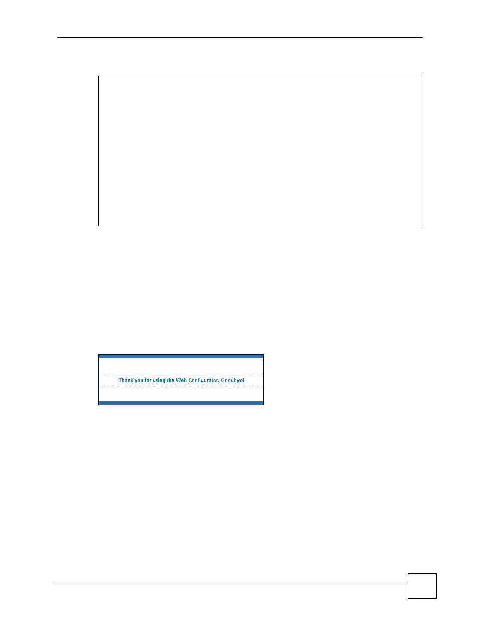 7 logging out of the web configurator, 8 help, Figure 23 web configurator: logout screen | ZyXEL Communications GS-4024 User Manual | Page 63 / 462
