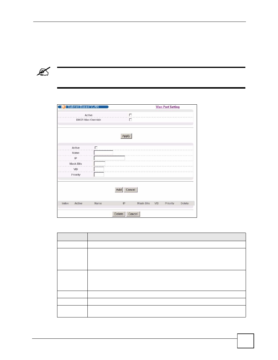 7 configuring subnet based vlan, 99 8.7 configuring subnet based vlan | ZyXEL Communications GS-4024 User Manual | Page 99 / 462