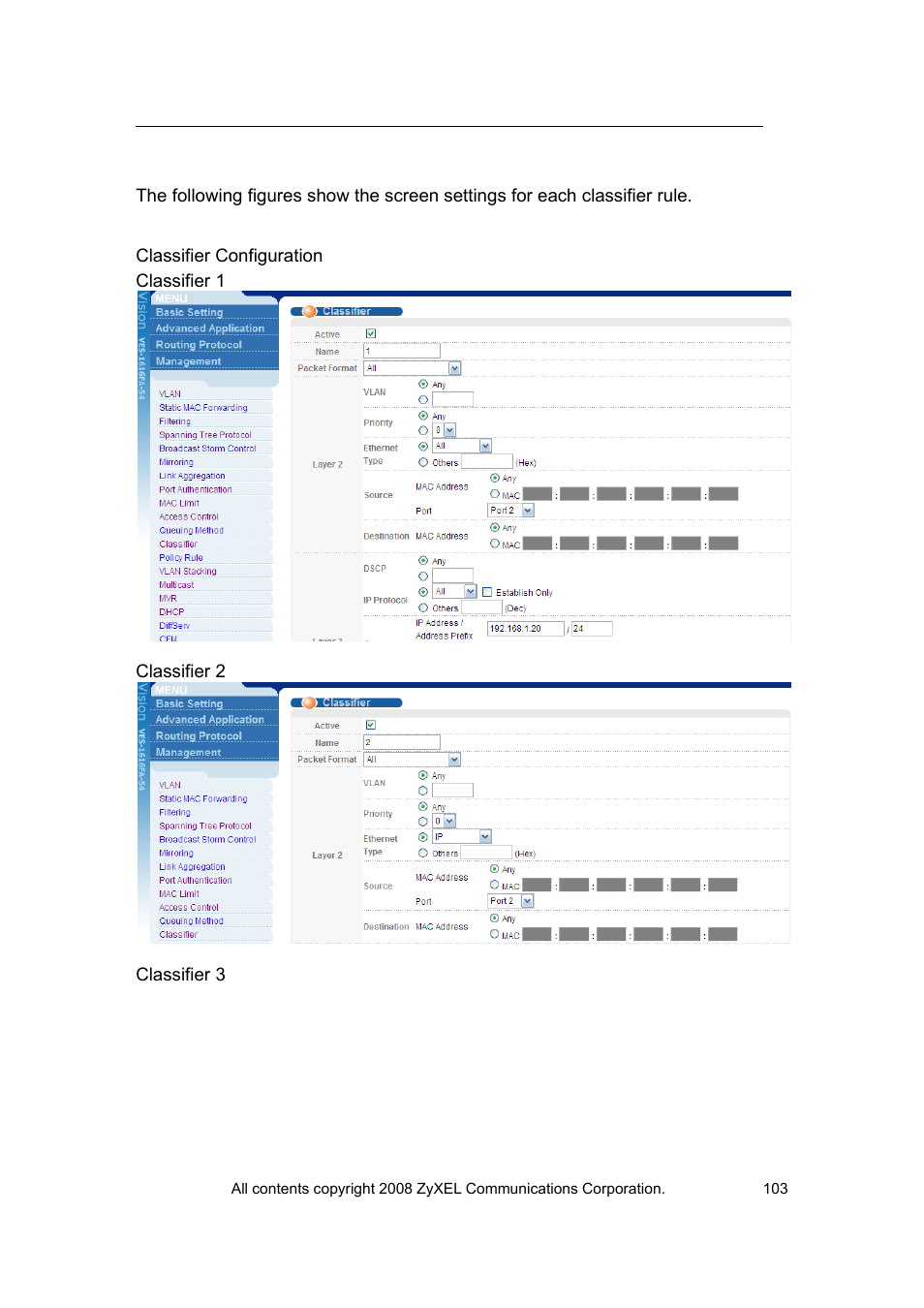 ZyXEL Communications VES-1616 User Manual | Page 104 / 118