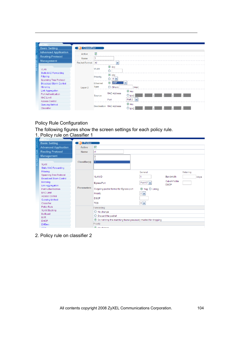 ZyXEL Communications VES-1616 User Manual | Page 105 / 118