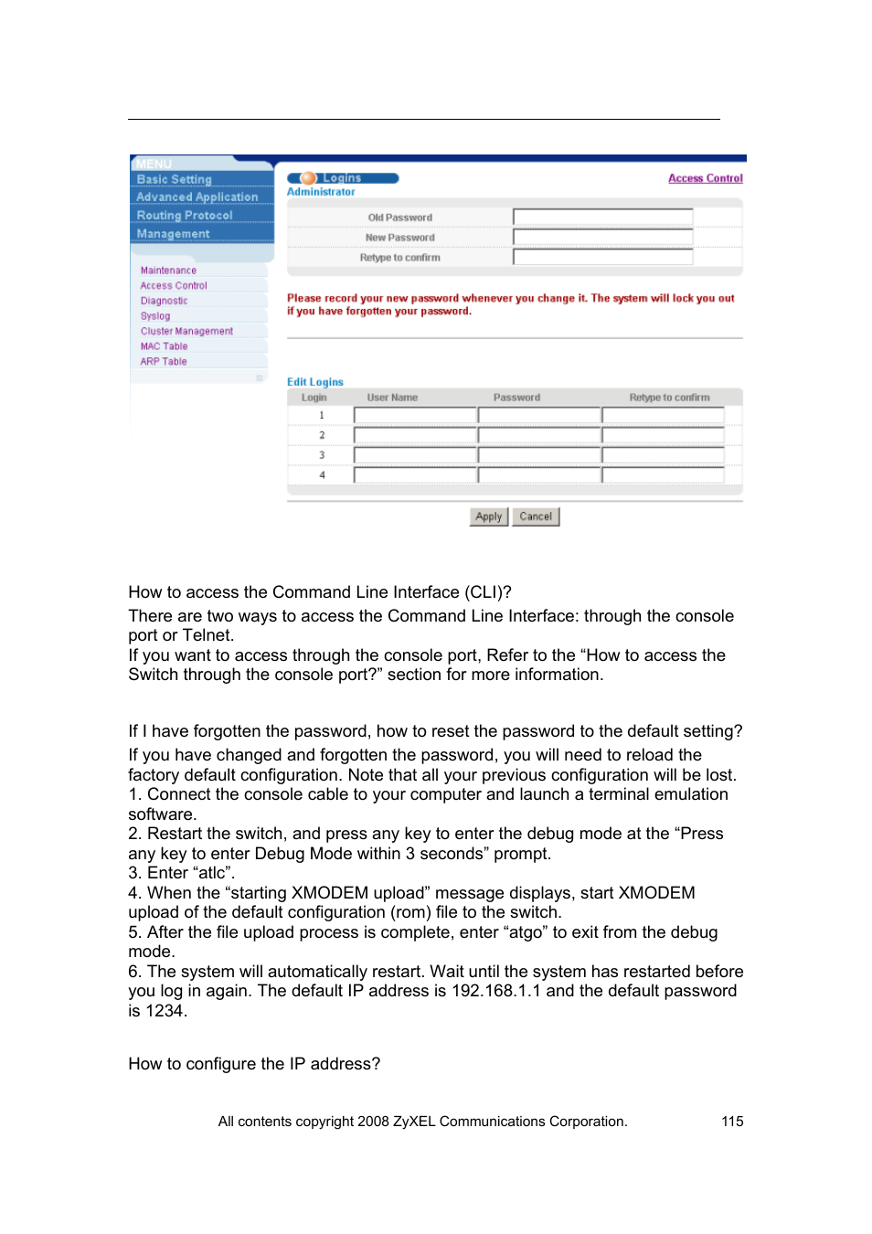 ZyXEL Communications VES-1616 User Manual | Page 116 / 118