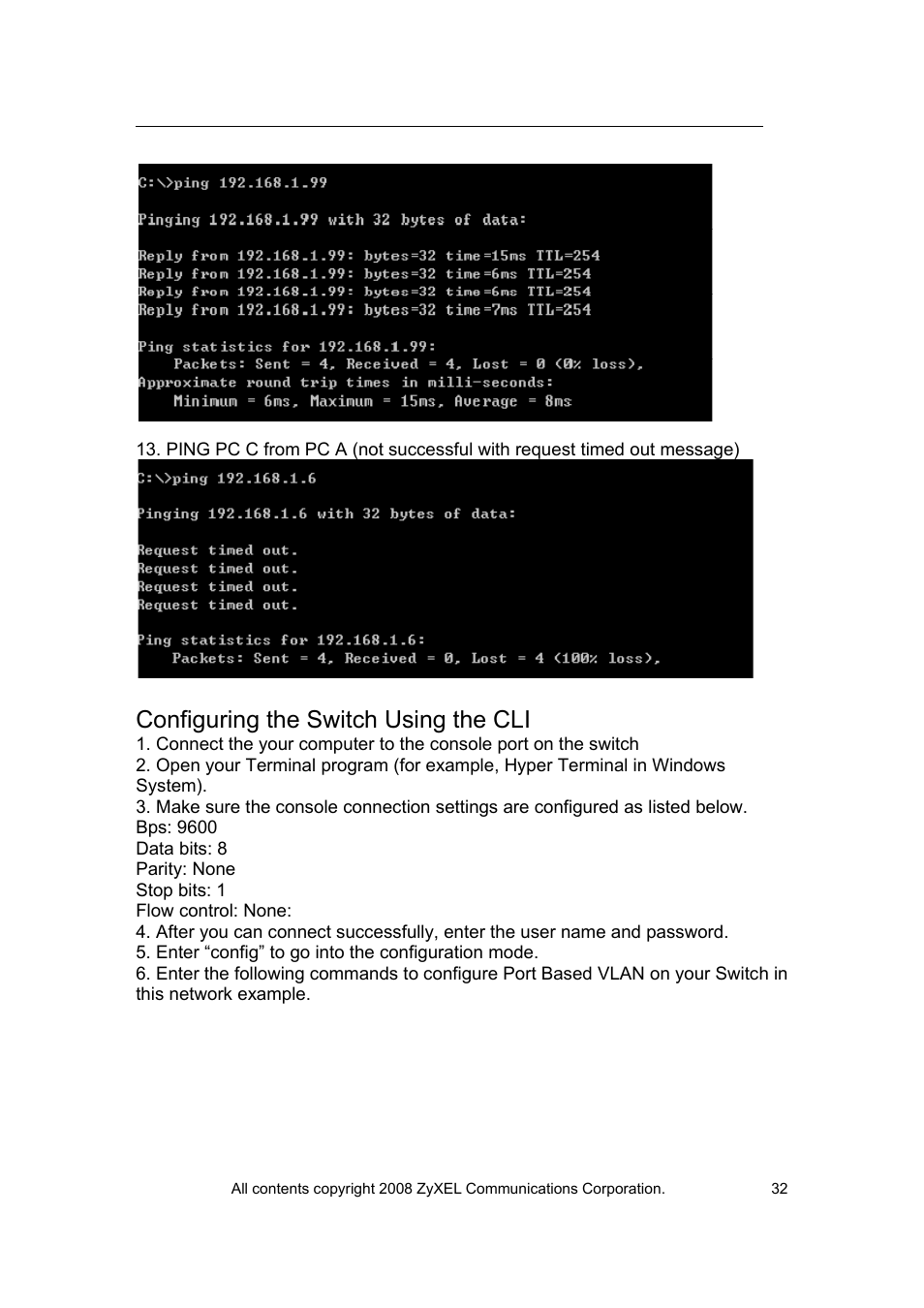 Configuring the switch using the cli | ZyXEL Communications VES-1616 User Manual | Page 33 / 118
