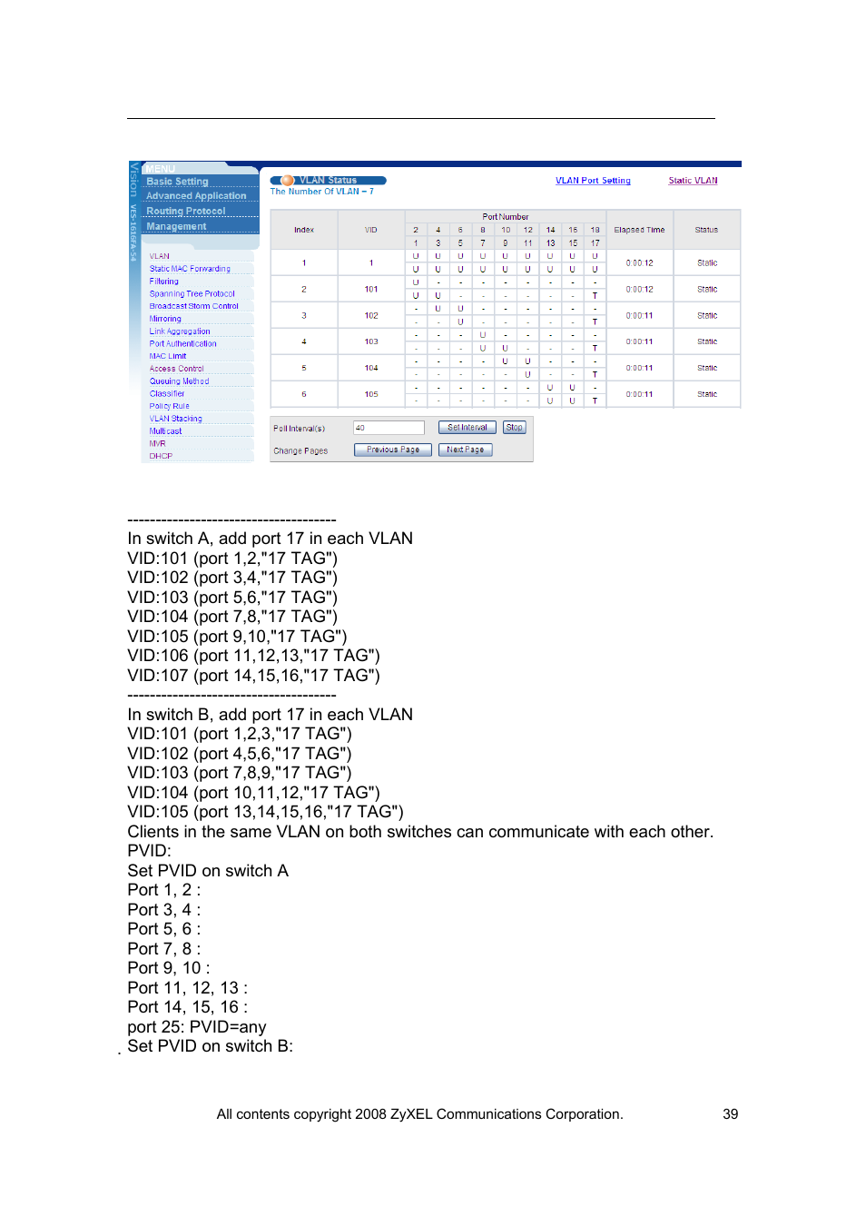 ZyXEL Communications VES-1616 User Manual | Page 40 / 118