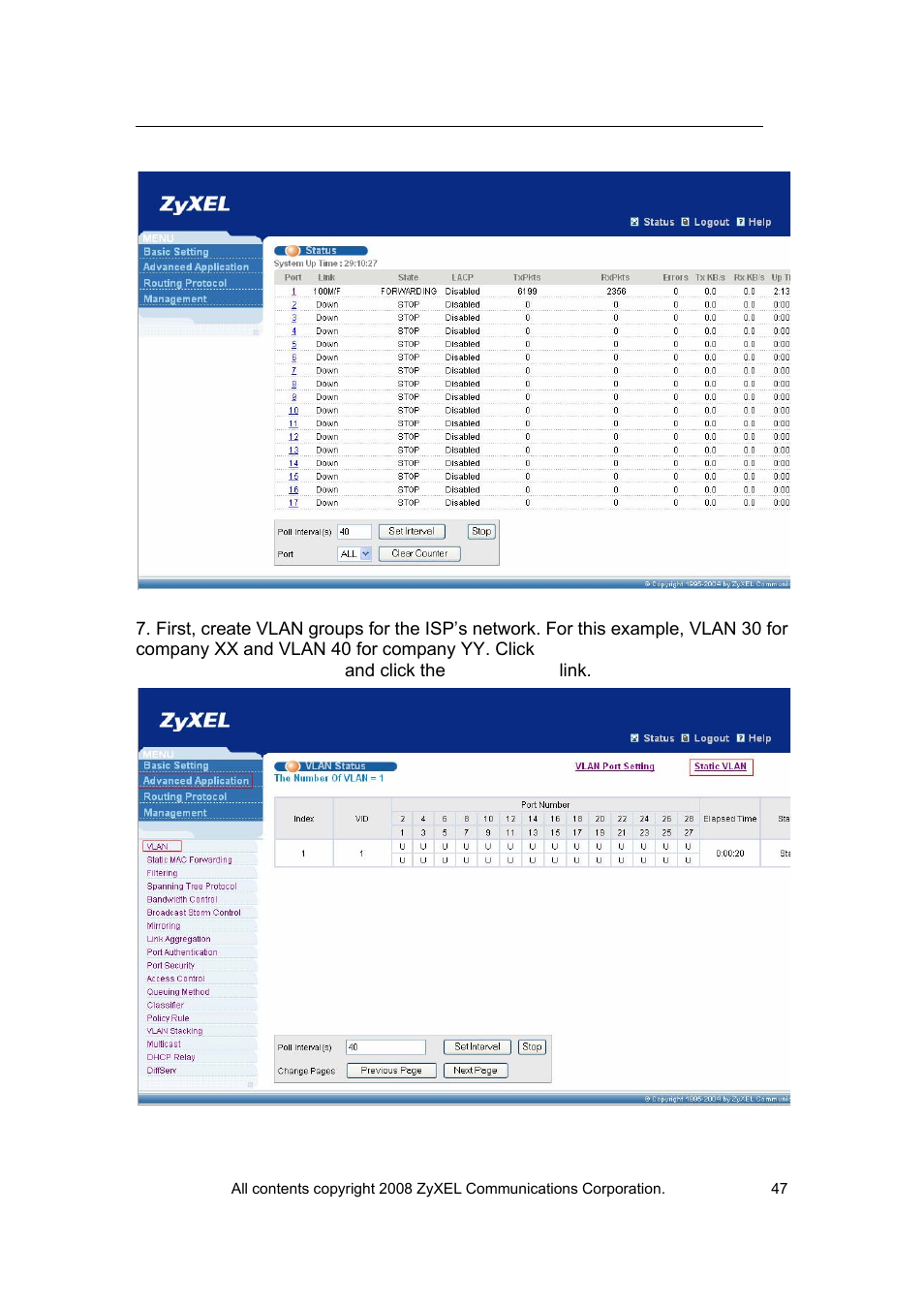 ZyXEL Communications VES-1616 User Manual | Page 48 / 118