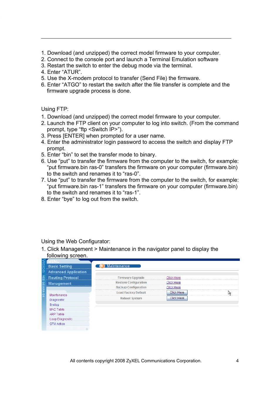 Restore a configuration file | ZyXEL Communications VES-1616 User Manual | Page 5 / 118