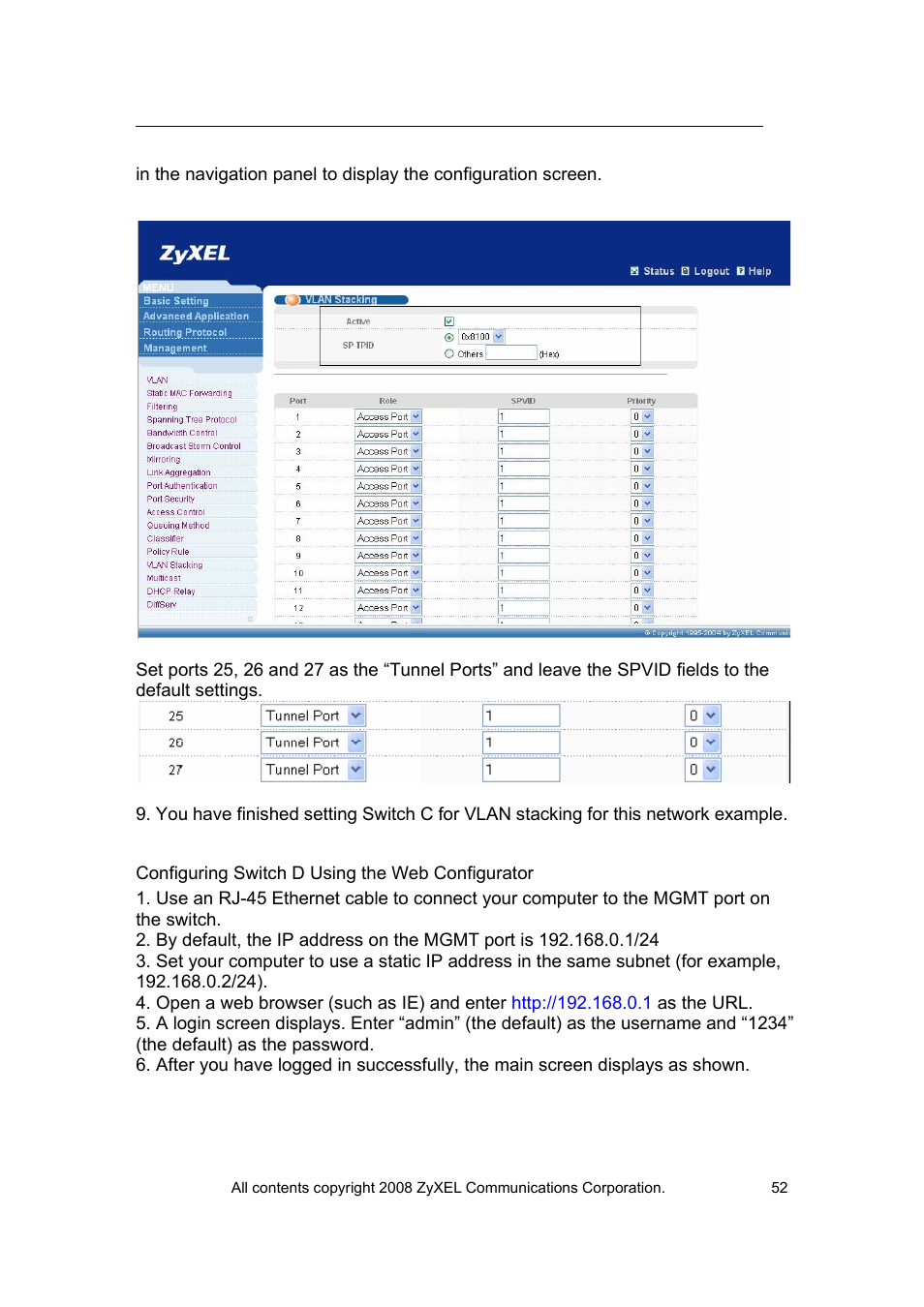 ZyXEL Communications VES-1616 User Manual | Page 53 / 118