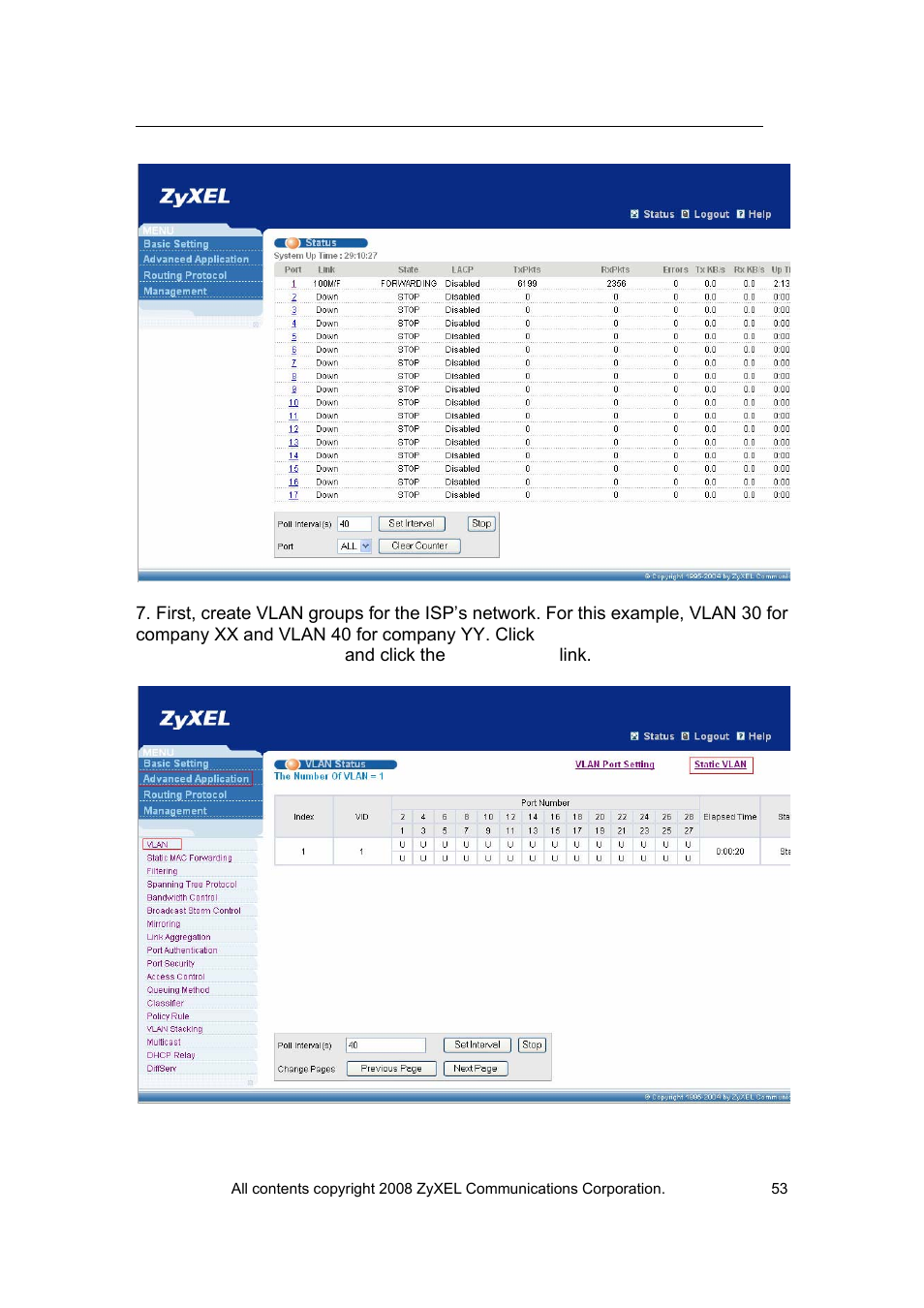 ZyXEL Communications VES-1616 User Manual | Page 54 / 118