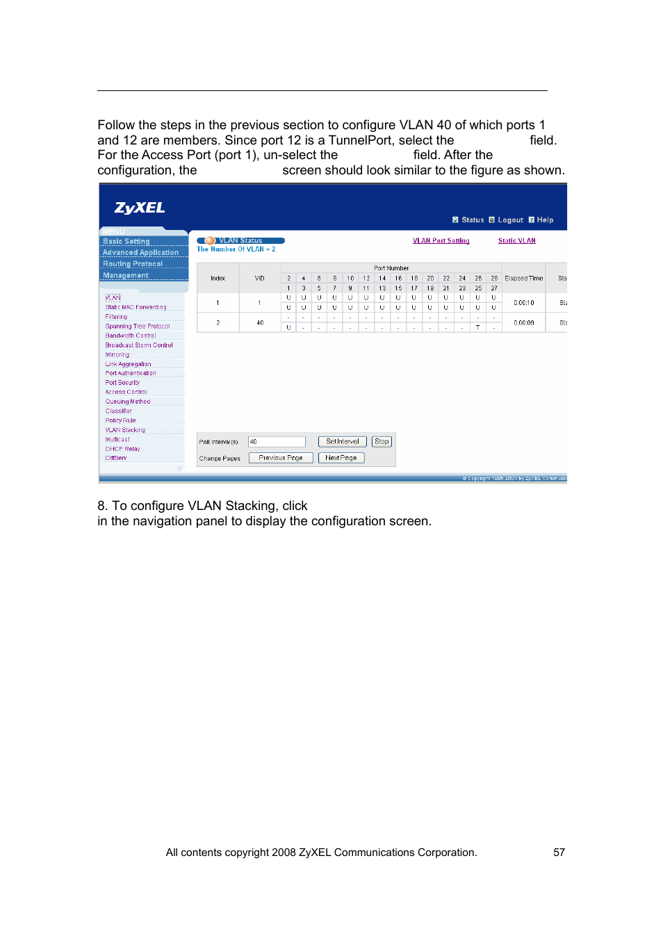 ZyXEL Communications VES-1616 User Manual | Page 58 / 118