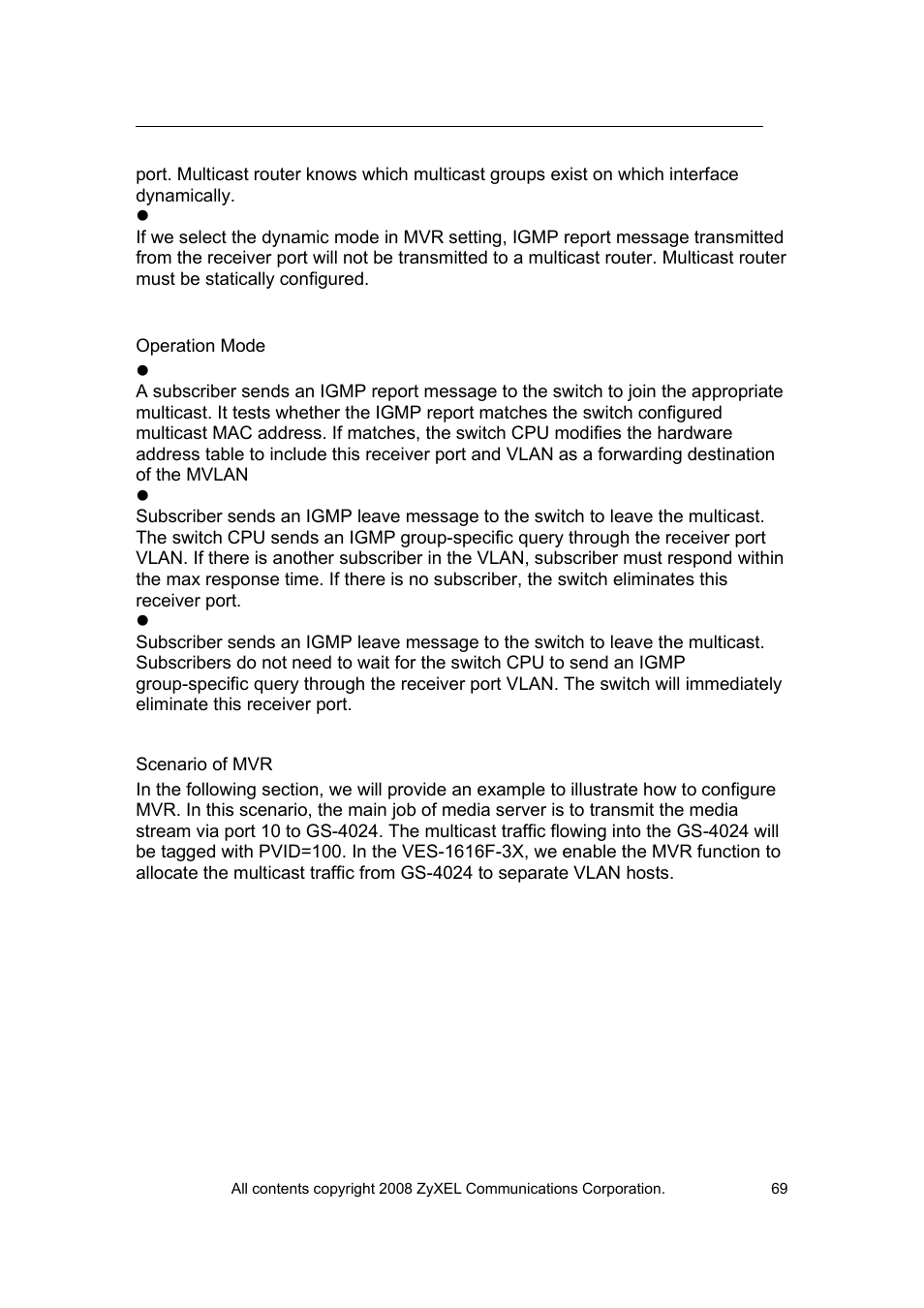 ZyXEL Communications VES-1616 User Manual | Page 70 / 118