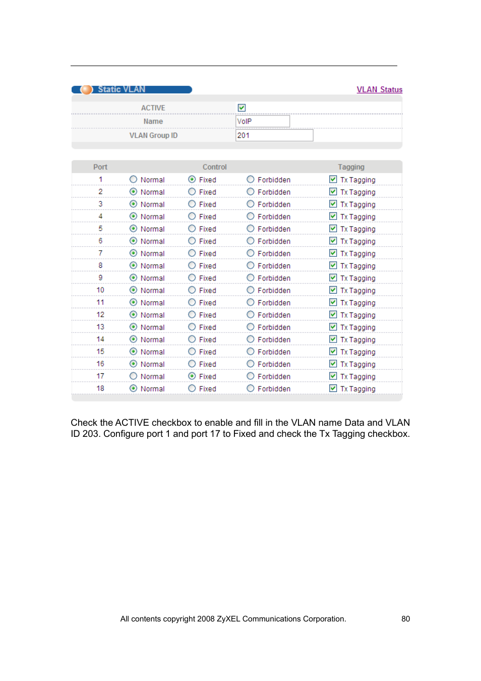 ZyXEL Communications VES-1616 User Manual | Page 81 / 118