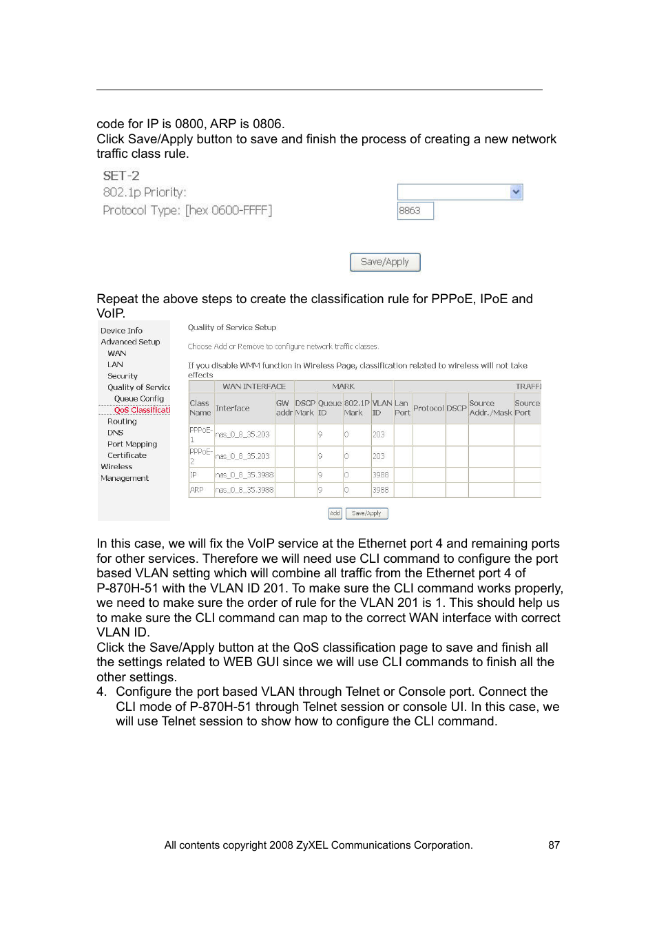 ZyXEL Communications VES-1616 User Manual | Page 88 / 118