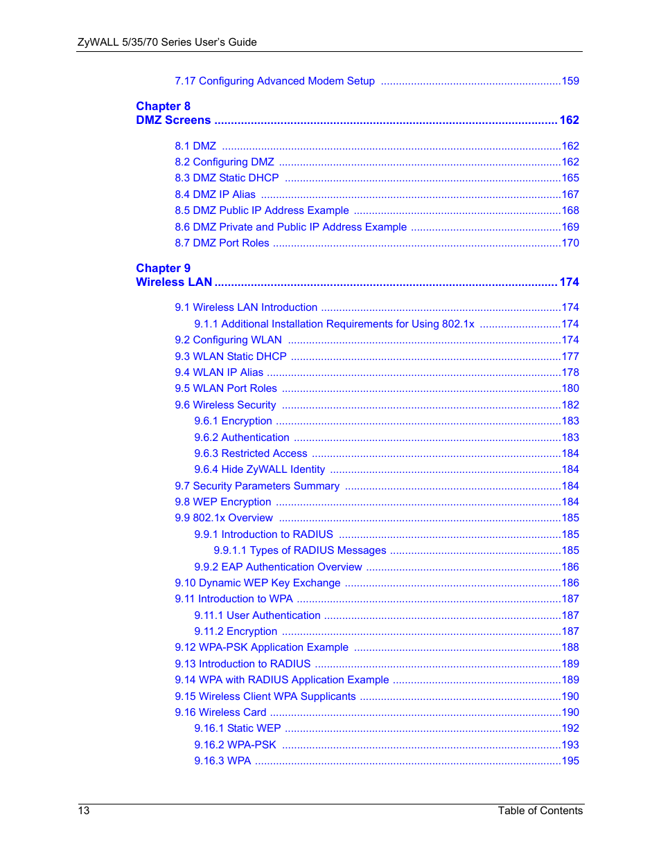 ZyXEL Communications 70 Series User Manual | Page 13 / 807