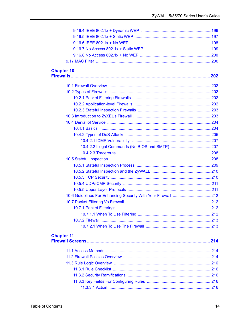 ZyXEL Communications 70 Series User Manual | Page 14 / 807