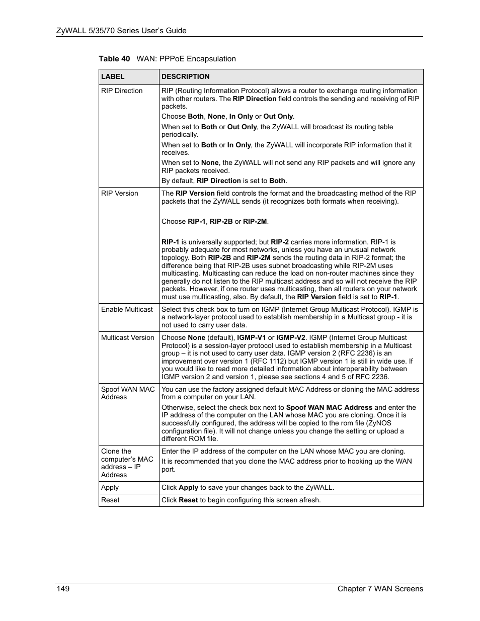 ZyXEL Communications 70 Series User Manual | Page 149 / 807
