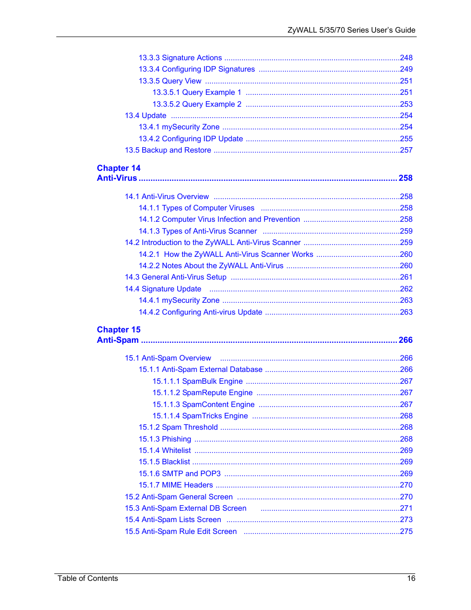 ZyXEL Communications 70 Series User Manual | Page 16 / 807