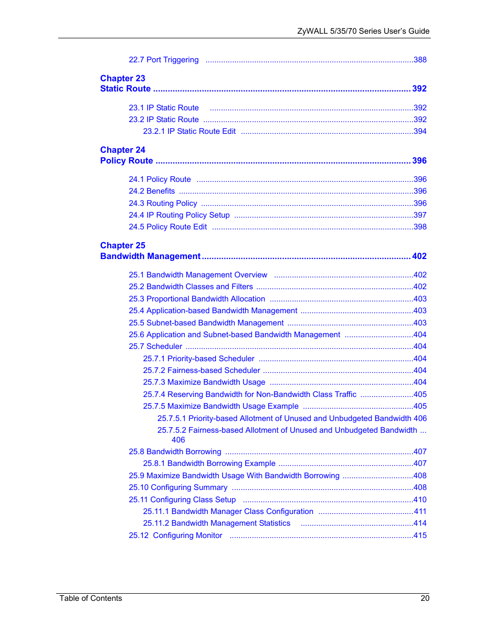 ZyXEL Communications 70 Series User Manual | Page 20 / 807