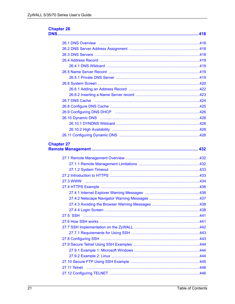 ZyXEL Communications 70 Series User Manual | Page 21 / 807