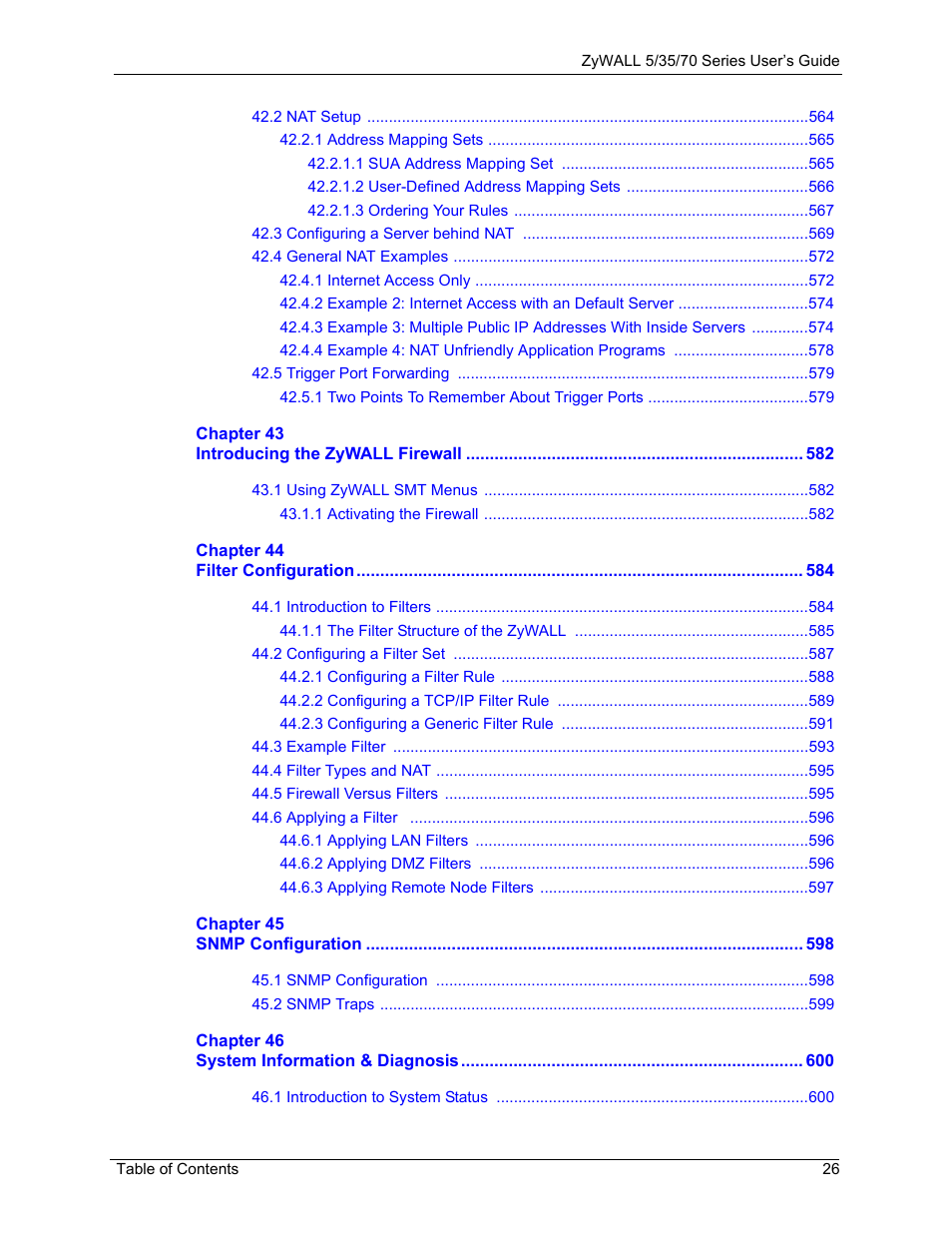 ZyXEL Communications 70 Series User Manual | Page 26 / 807