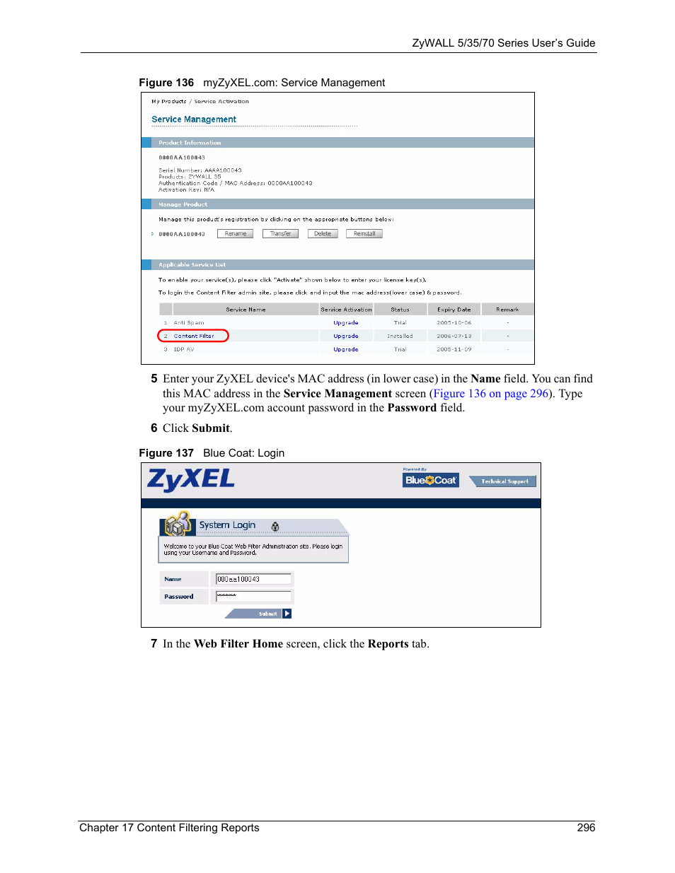 ZyXEL Communications 70 Series User Manual | Page 296 / 807