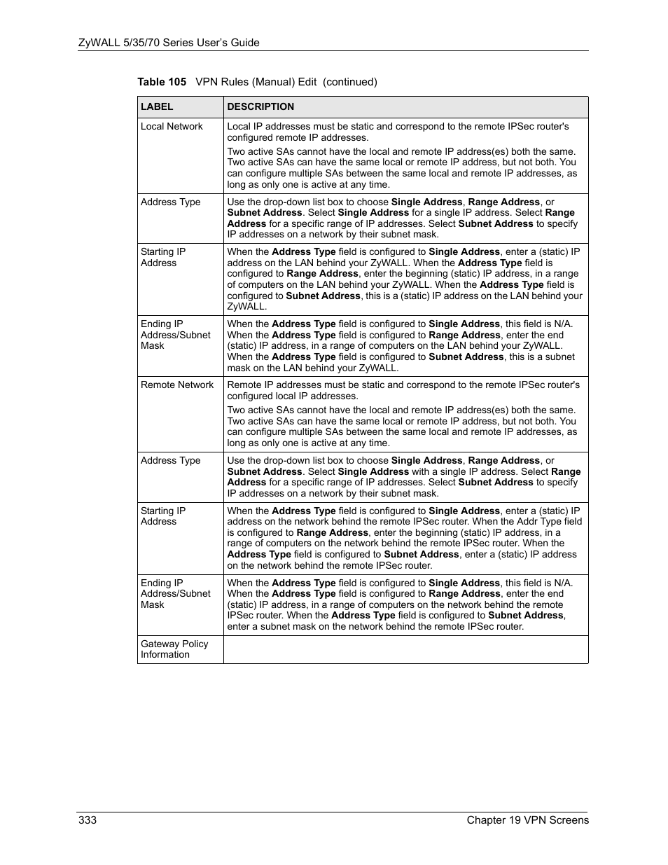 ZyXEL Communications 70 Series User Manual | Page 333 / 807