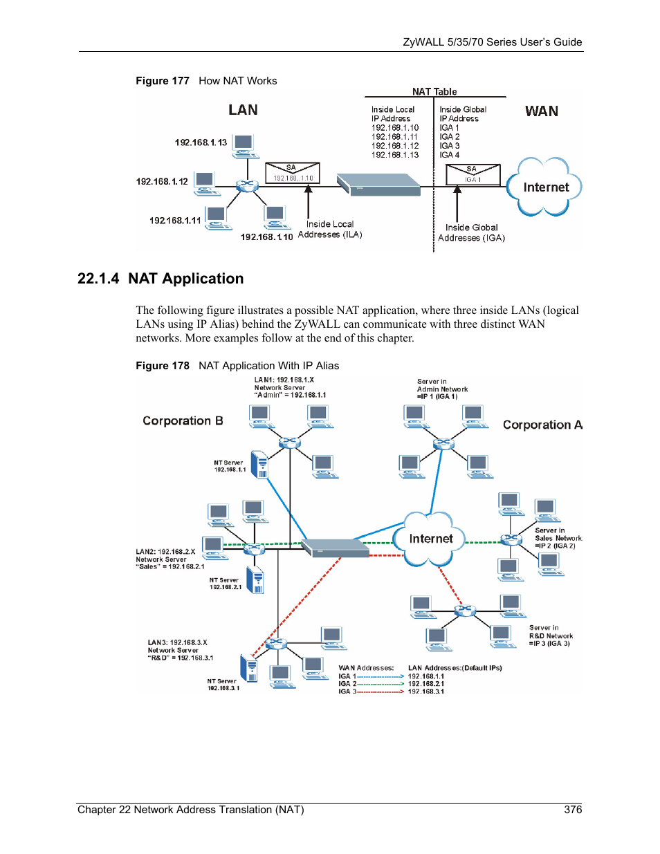 4 nat application | ZyXEL Communications 70 Series User Manual | Page 376 / 807