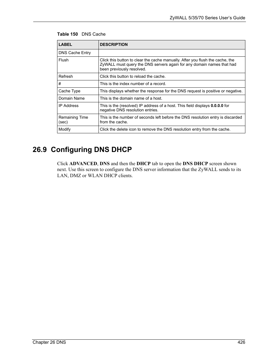 9 configuring dns dhcp | ZyXEL Communications 70 Series User Manual | Page 426 / 807