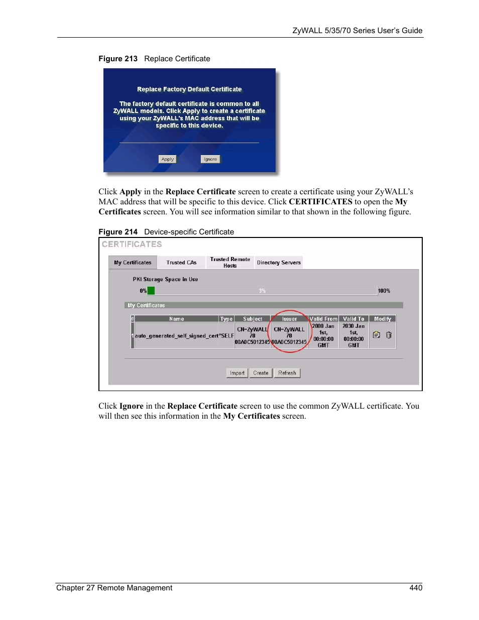 Figure 214 on | ZyXEL Communications 70 Series User Manual | Page 440 / 807