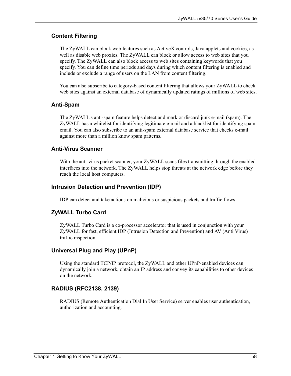 ZyXEL Communications 70 Series User Manual | Page 58 / 807