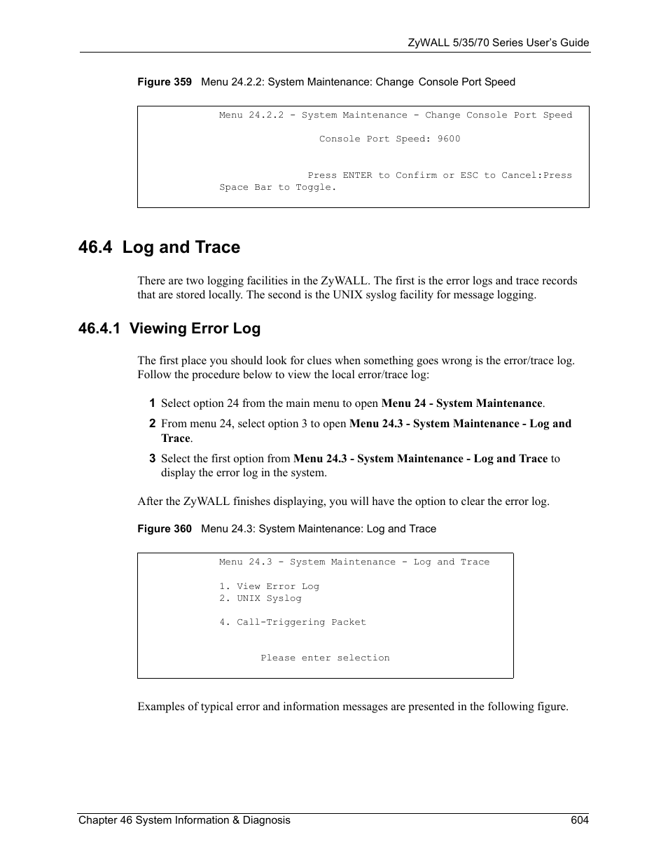 4 log and trace, 1 viewing error log | ZyXEL Communications 70 Series User Manual | Page 604 / 807