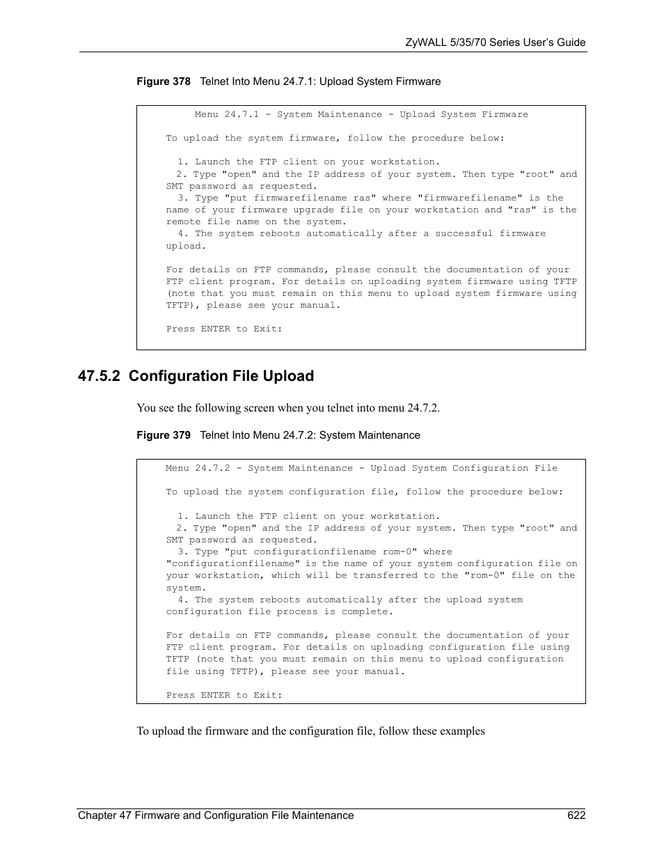 2 configuration file upload | ZyXEL Communications 70 Series User Manual | Page 622 / 807