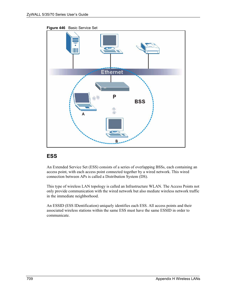 Figure 446 basic service set | ZyXEL Communications 70 Series User Manual | Page 709 / 807