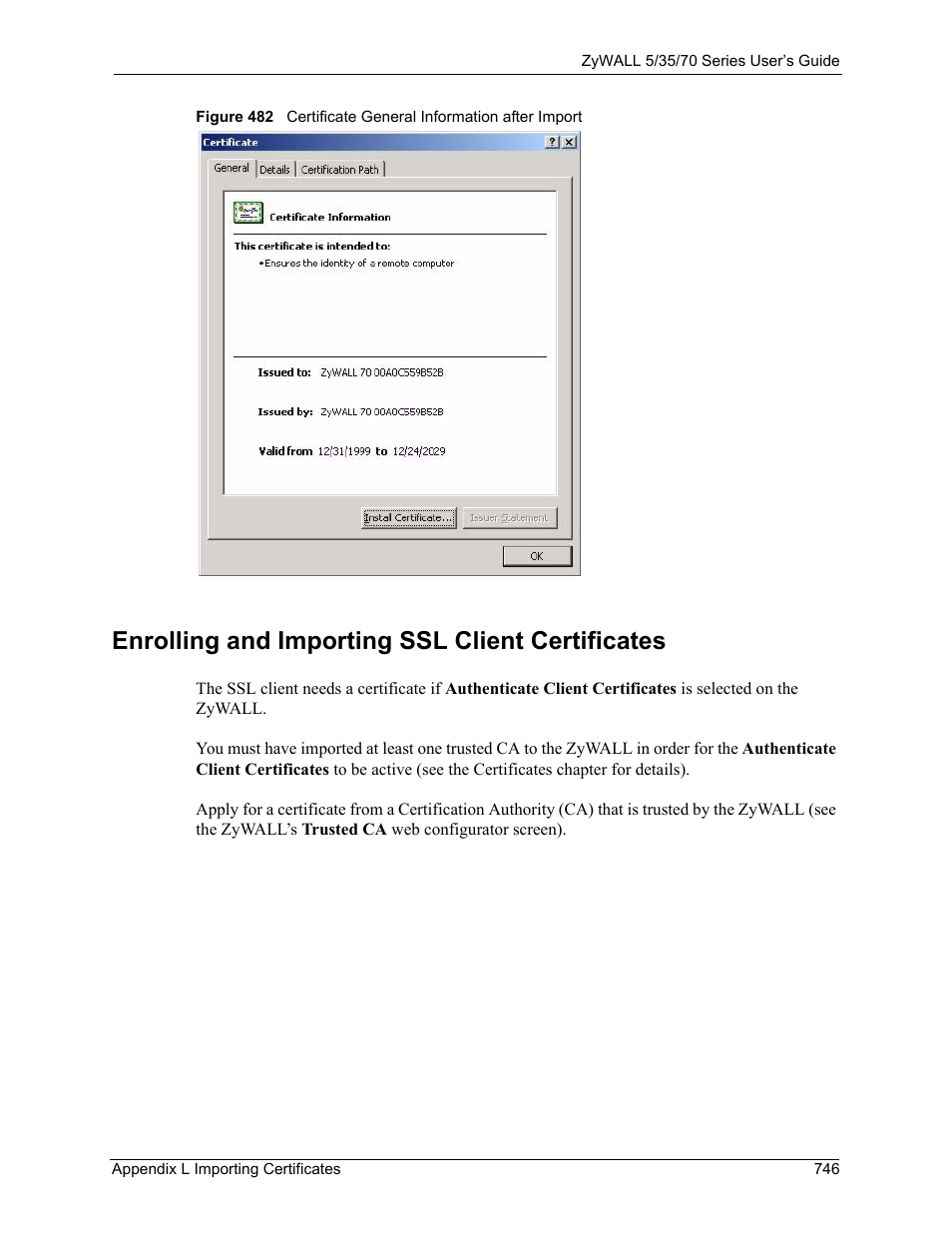 Enrolling and importing ssl client certificates | ZyXEL Communications 70 Series User Manual | Page 746 / 807