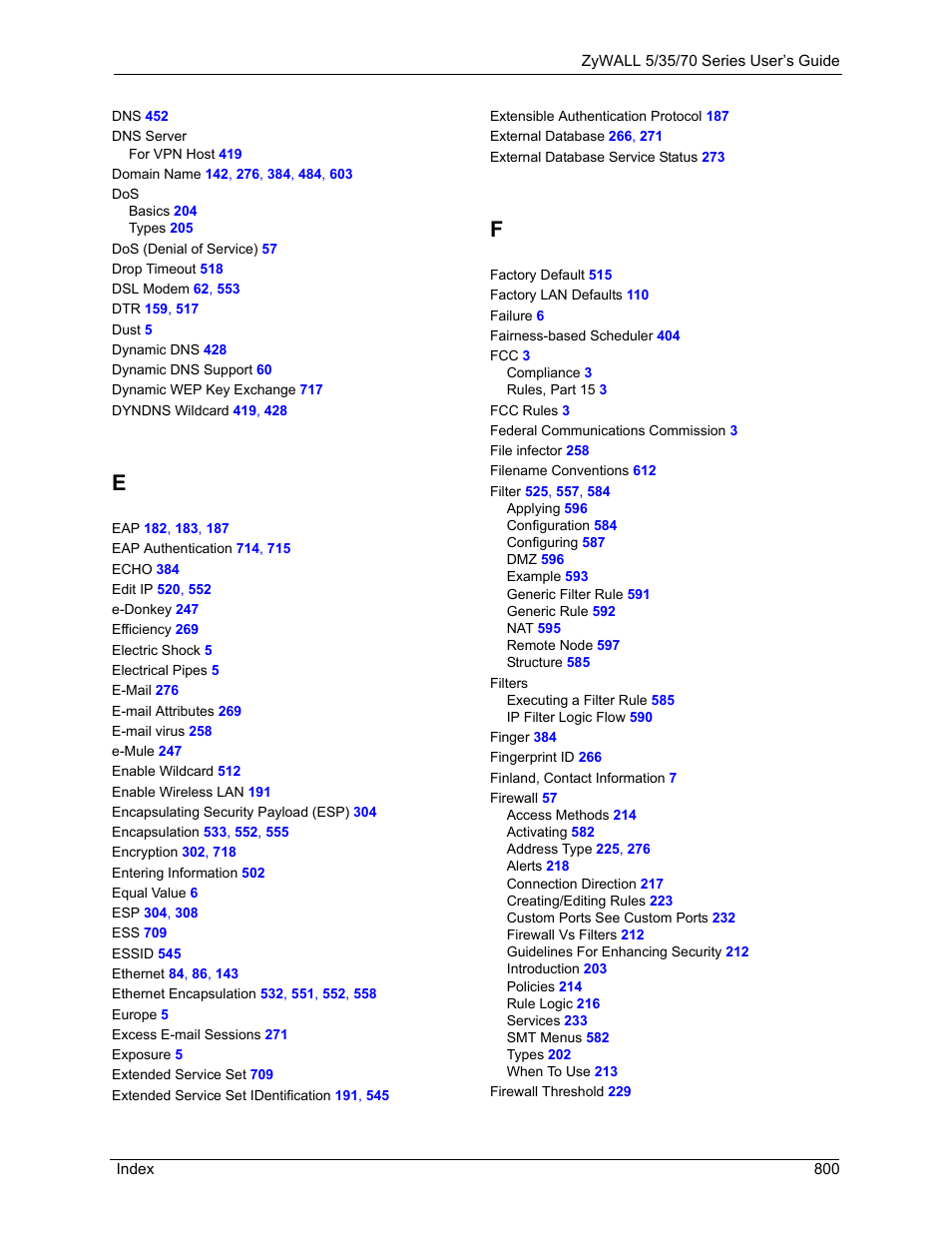 ZyXEL Communications 70 Series User Manual | Page 800 / 807