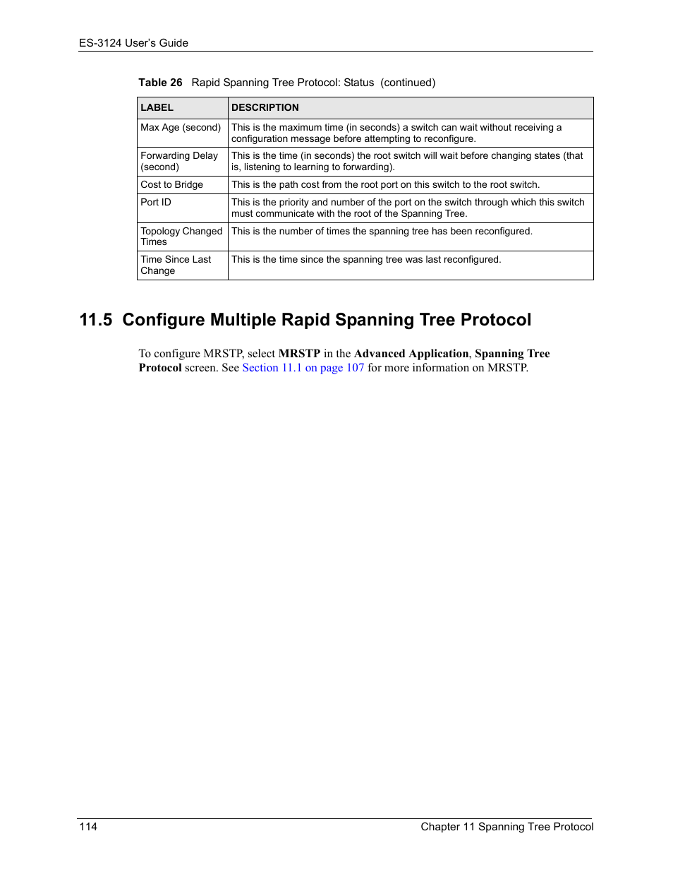 5 configure multiple rapid spanning tree protocol | ZyXEL Communications LAYER 3 ES-3124 User Manual | Page 116 / 337