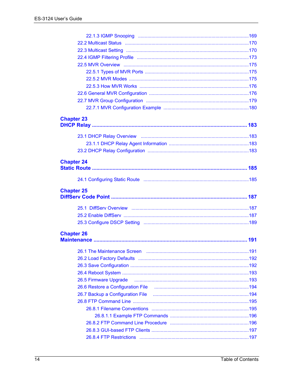 ZyXEL Communications LAYER 3 ES-3124 User Manual | Page 16 / 337