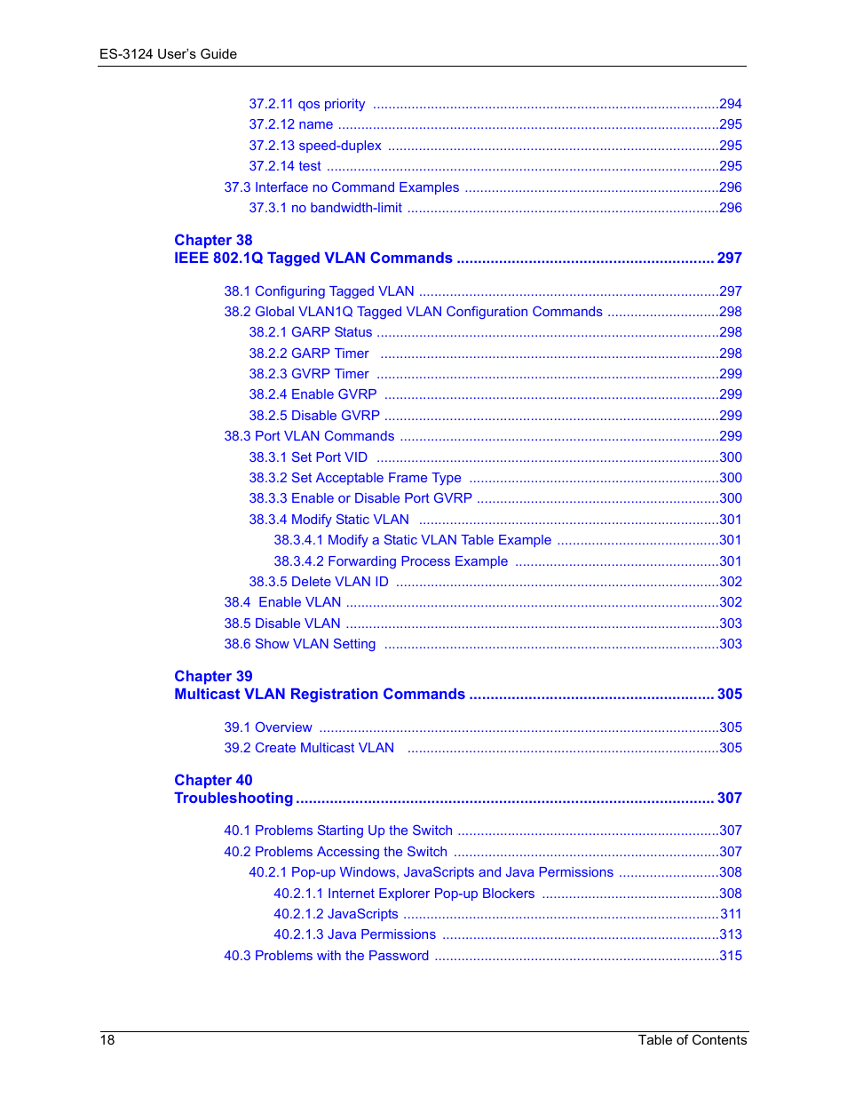 ZyXEL Communications LAYER 3 ES-3124 User Manual | Page 20 / 337