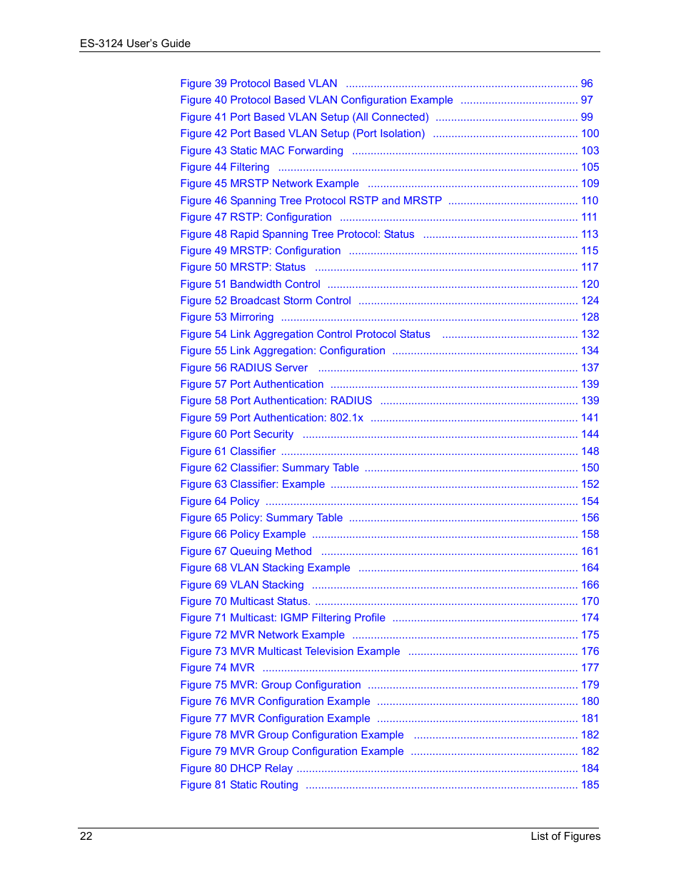 ZyXEL Communications LAYER 3 ES-3124 User Manual | Page 24 / 337