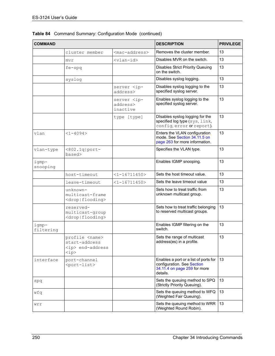 ZyXEL Communications LAYER 3 ES-3124 User Manual | Page 252 / 337