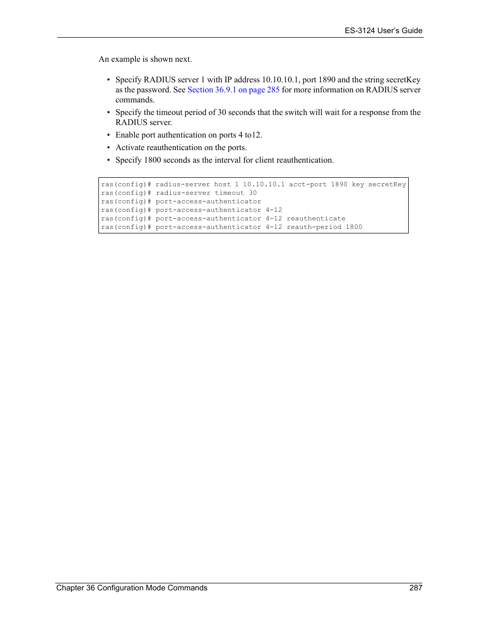 ZyXEL Communications LAYER 3 ES-3124 User Manual | Page 289 / 337