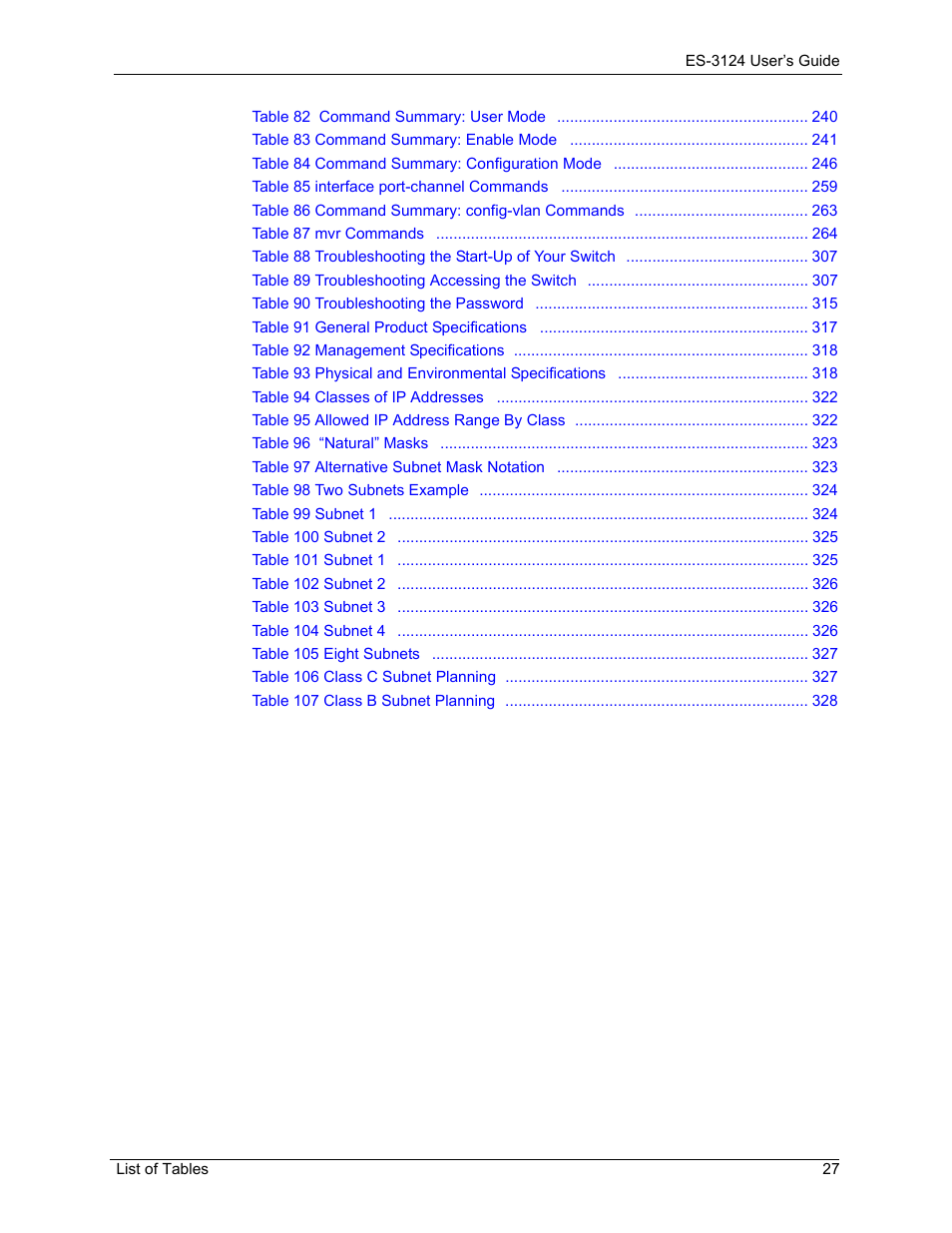 ZyXEL Communications LAYER 3 ES-3124 User Manual | Page 29 / 337