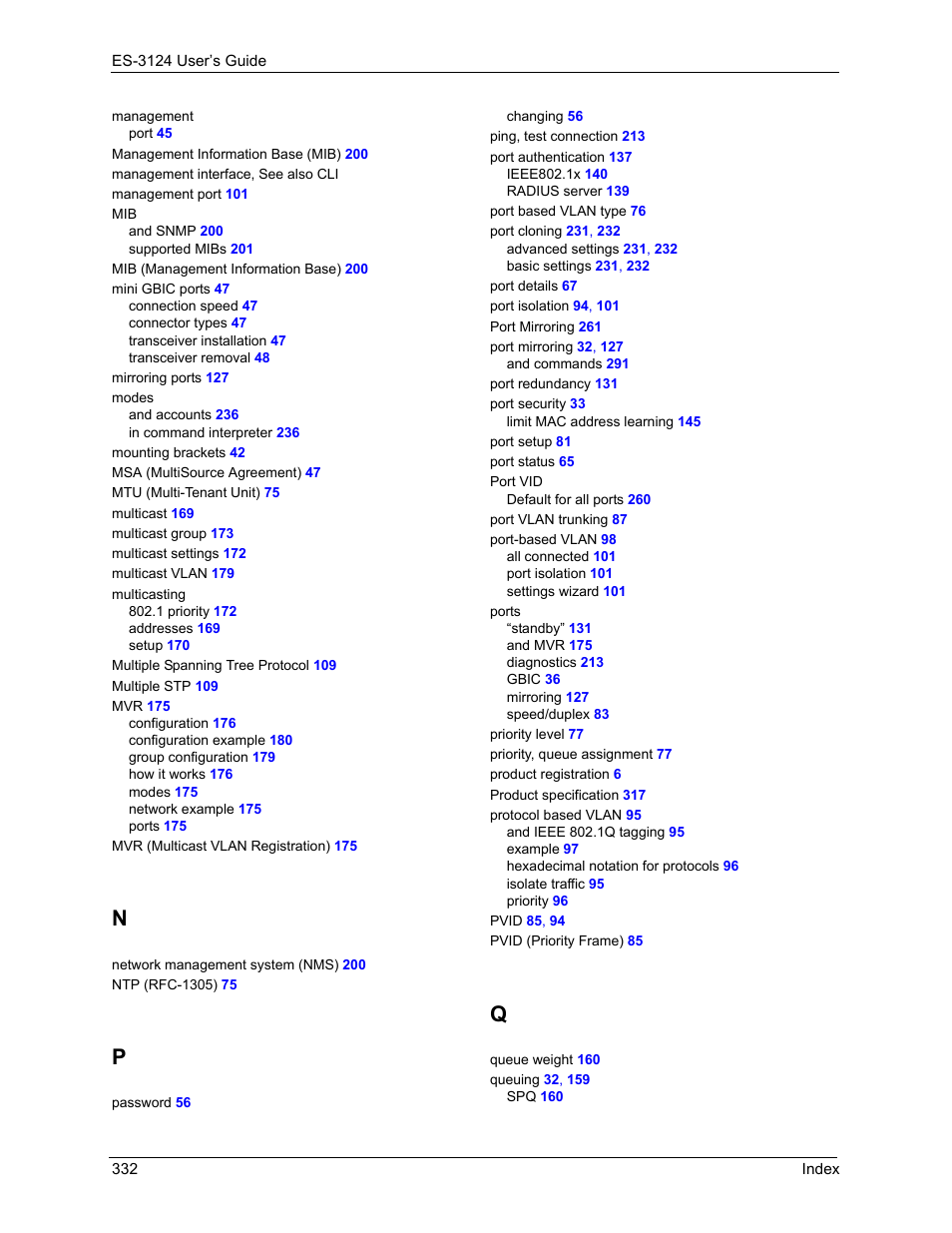 ZyXEL Communications LAYER 3 ES-3124 User Manual | Page 334 / 337