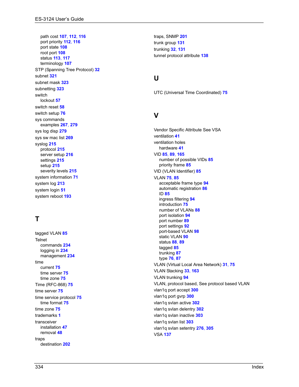 ZyXEL Communications LAYER 3 ES-3124 User Manual | Page 336 / 337