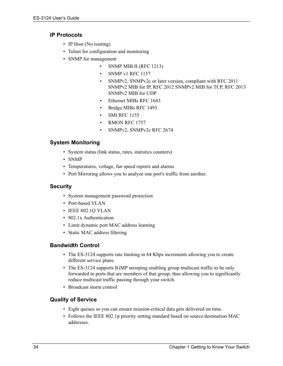 ZyXEL Communications LAYER 3 ES-3124 User Manual | Page 36 / 337