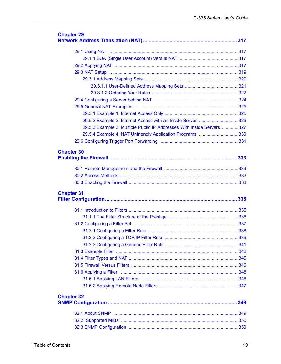 ZyXEL Communications P-335WT User Manual | Page 19 / 509