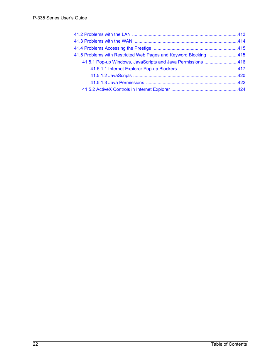 ZyXEL Communications P-335WT User Manual | Page 22 / 509