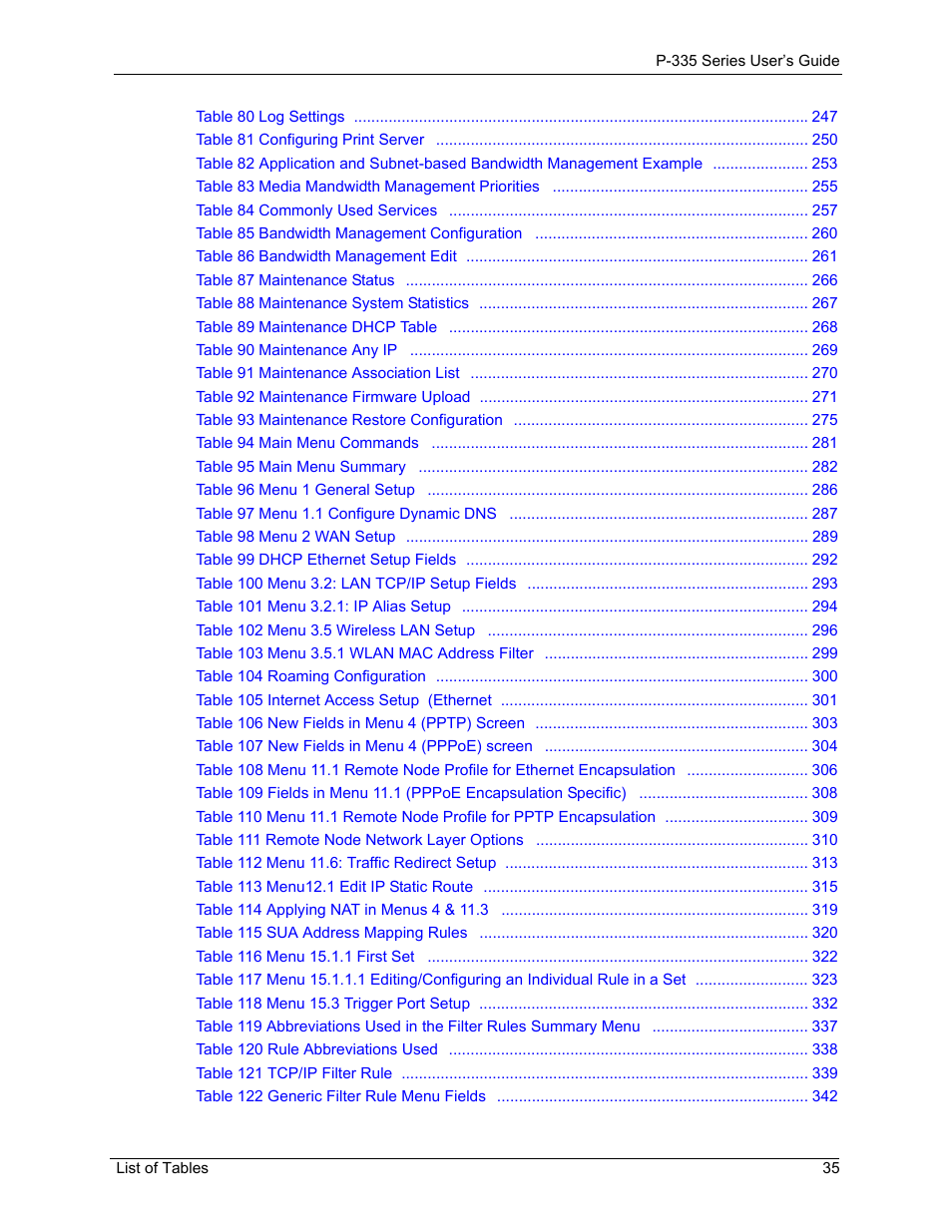 ZyXEL Communications P-335WT User Manual | Page 35 / 509