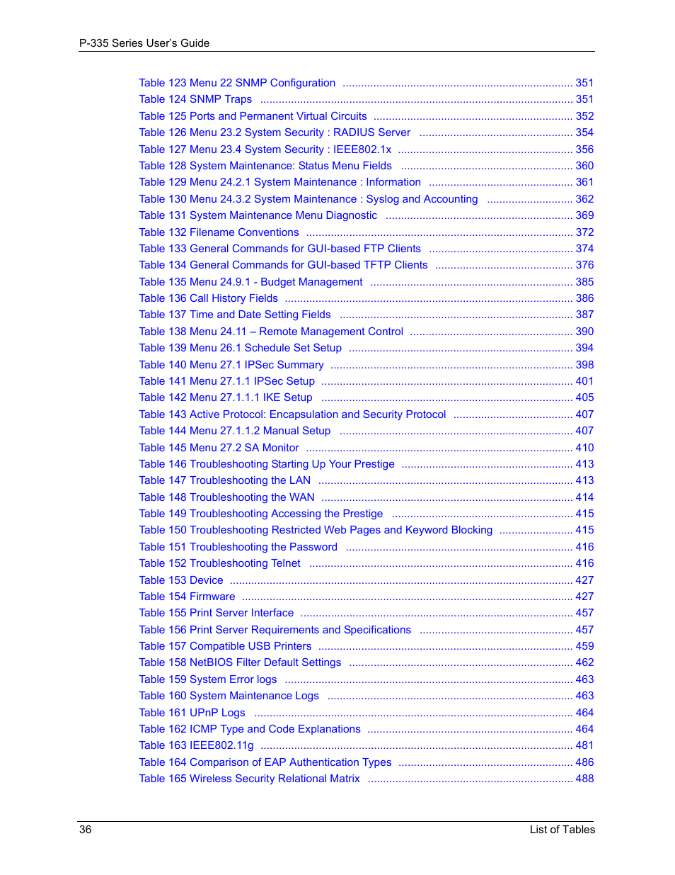 ZyXEL Communications P-335WT User Manual | Page 36 / 509